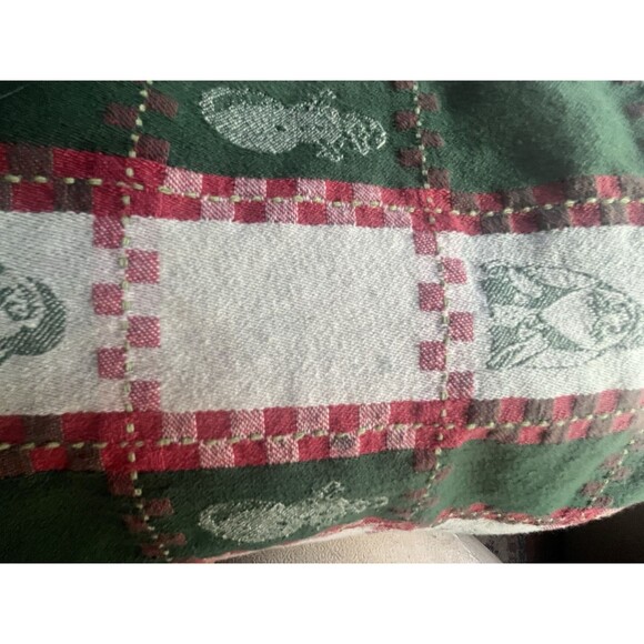 Christmas  Red Green TableCloth Christmas Santa Country Farmhouse Cotton Holiday - Picture 4 of 8